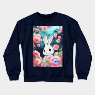 Bunny with flowers Crewneck Sweatshirt